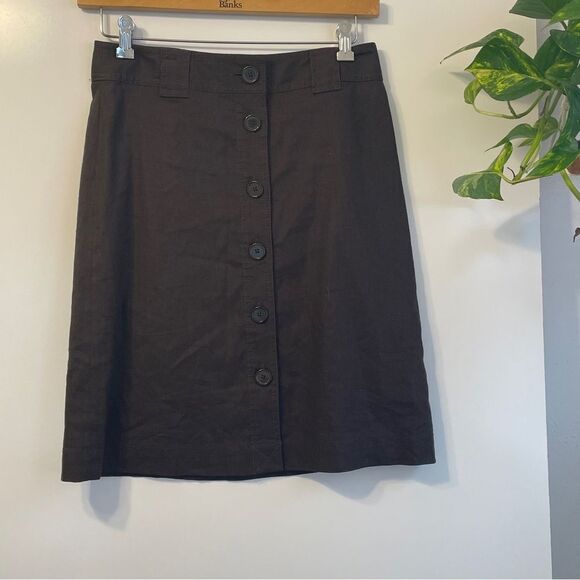 Banana Republic Chocolate Brown Button down shirt Size 4 - Picture 7 of 8